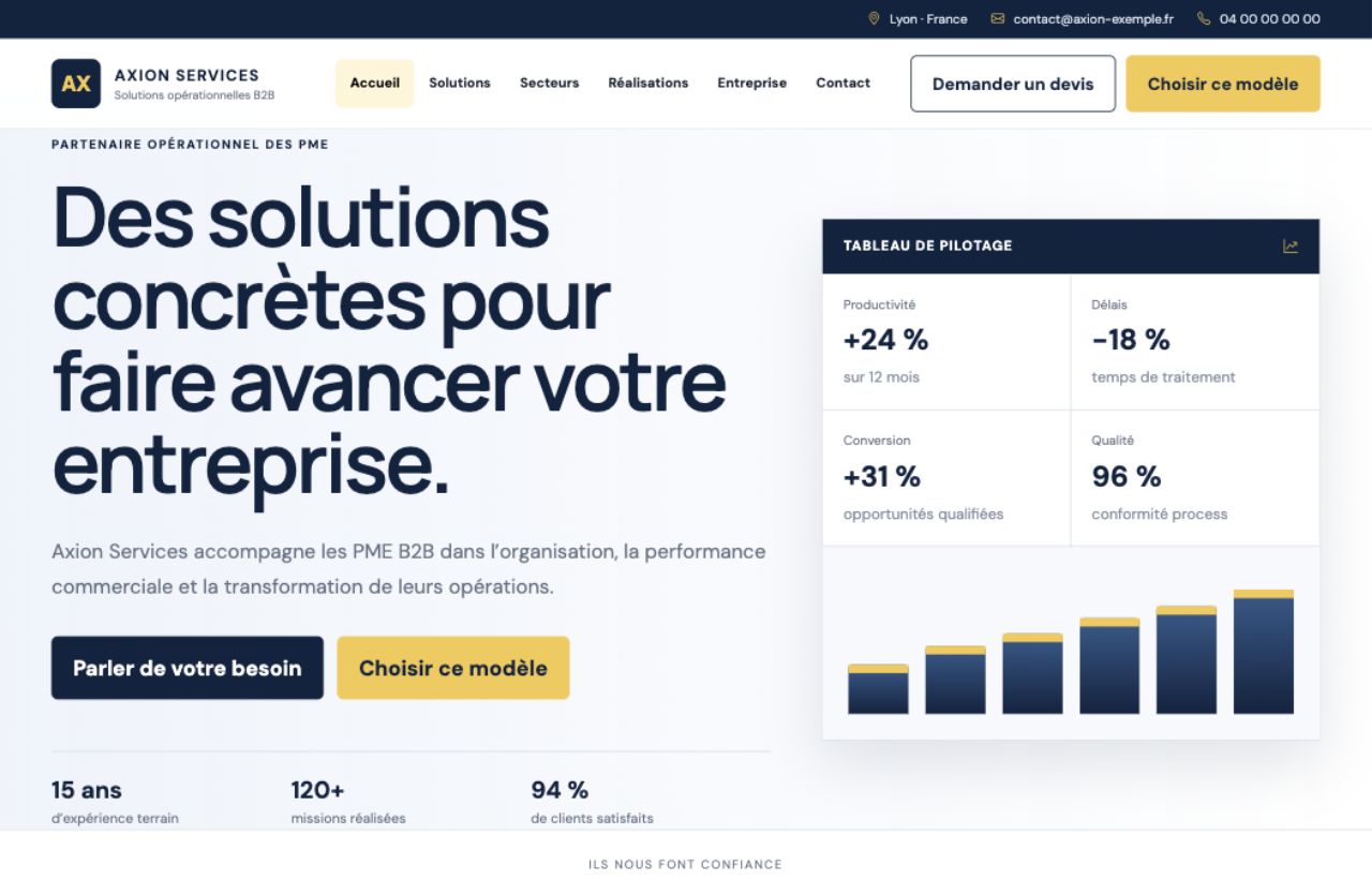 Aperçu du site Axion Services