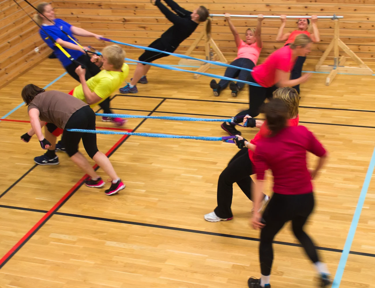 Groupe participant à une activité sportive