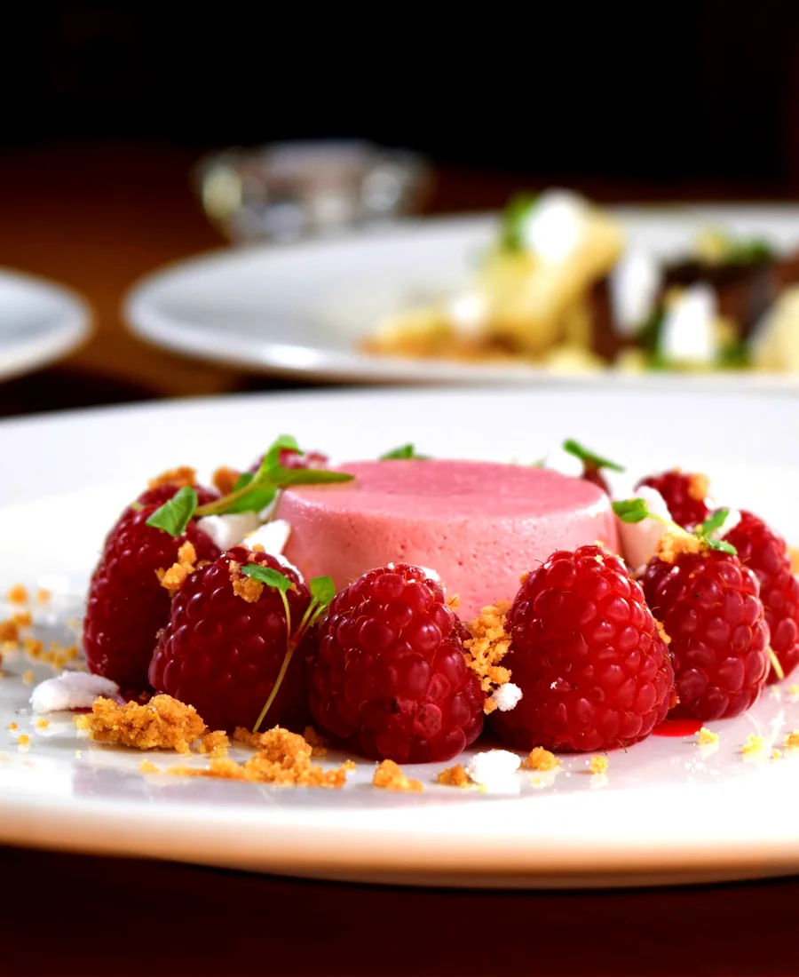 Dessert à la framboise